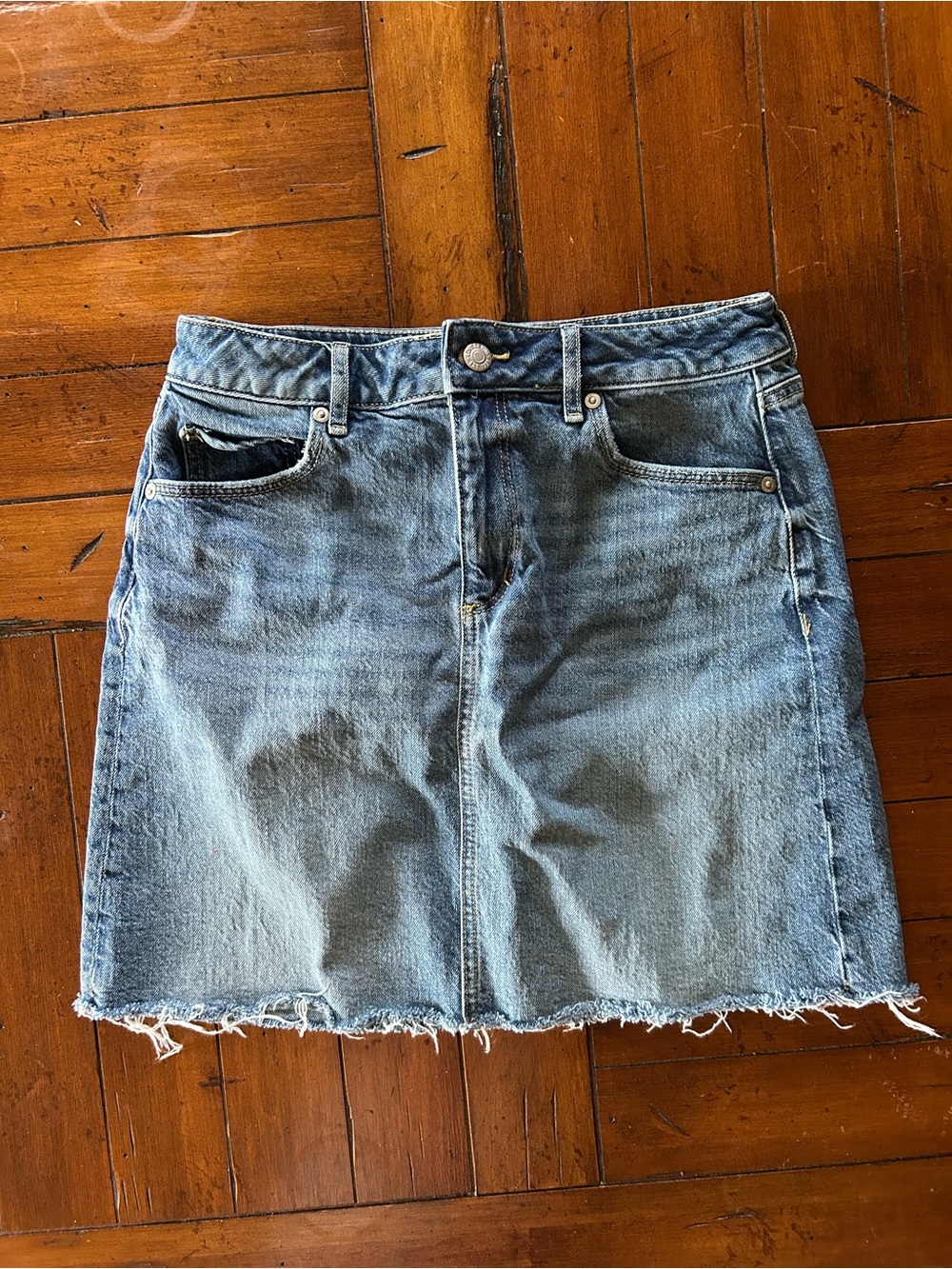 Loft Classic Blue Denim Skirt - Women's Casual A-Line